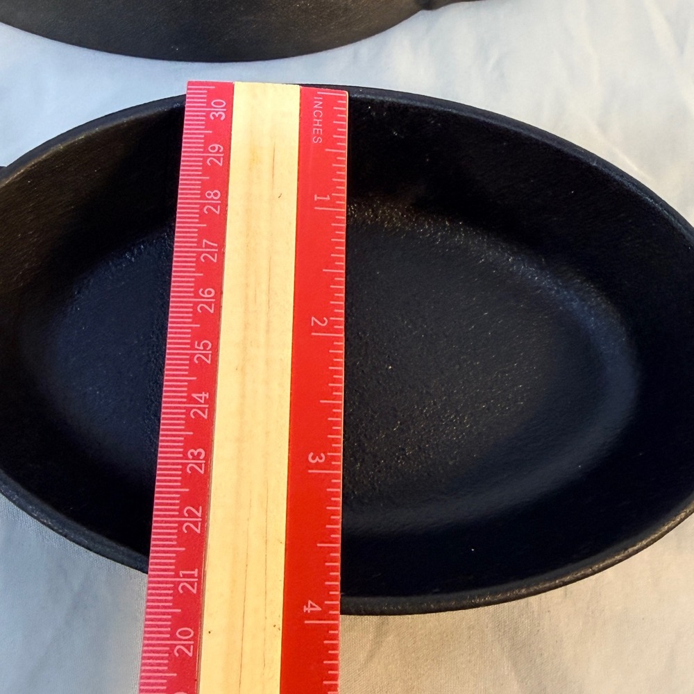 Pioneer Woman Cast Iron Mini Oval Au Gratin Dishes Set of 2 Black Individual Pan - Picture 8 of 8